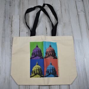 2007 Andy Warhol museum retro portrait cream reusable canvas tote book bag NEW